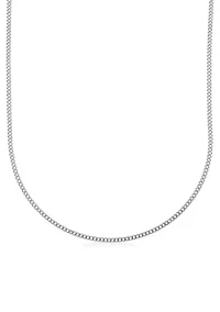Stainless Steel 2MM Curb Chain Necklace, 20" Length