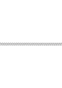 Stainless Steel 2MM Curb Chain Necklace, 20" Length