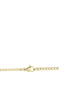 Stainless Steel 2MM Curb Chain Necklace with Goldtone Ion Plating, 20" Length