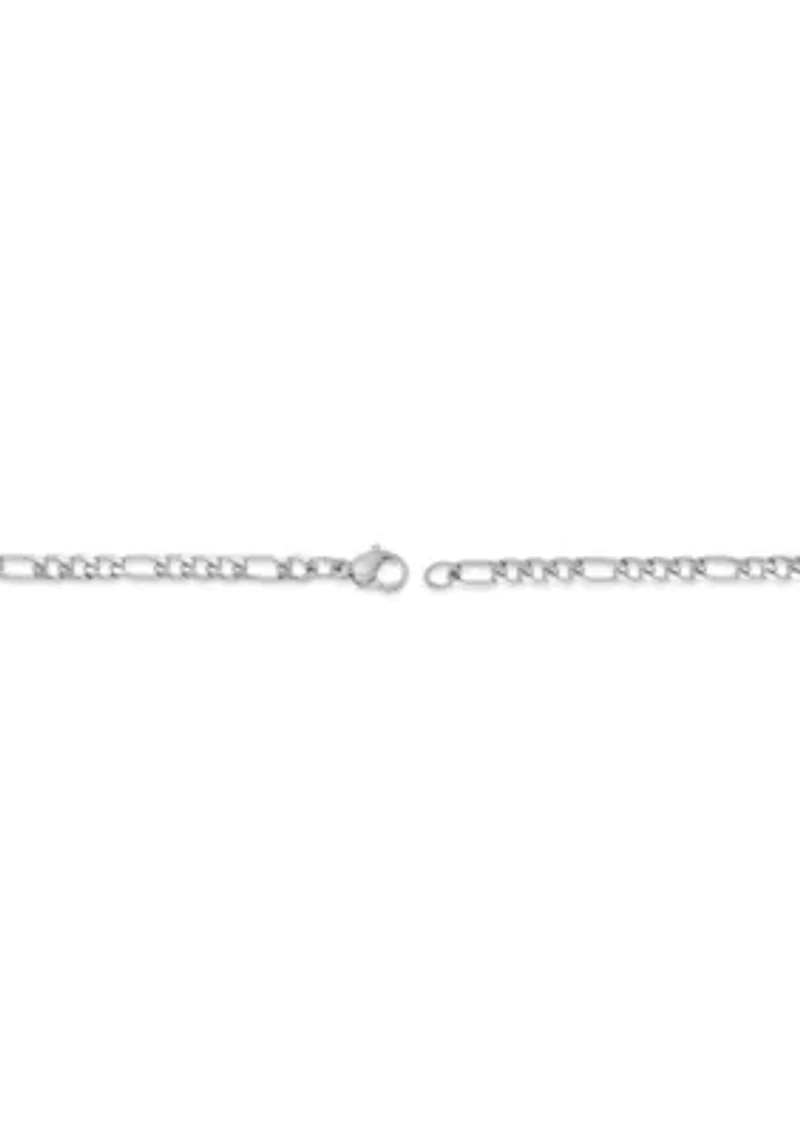 Stainless Steel 3MM Figaro Chain Necklace, 22" Length