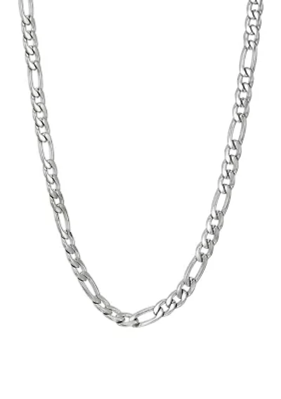 Stainless Steel 4 Millimeter Figaro Chain Necklace