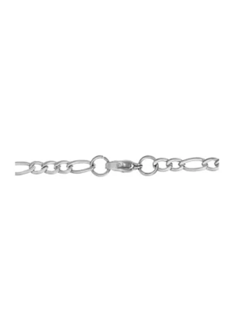 Stainless Steel 4 Millimeter Figaro Chain Necklace