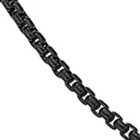 Stainless Steel Millimeter Round Box Chain Necklace with Black Ion Plating