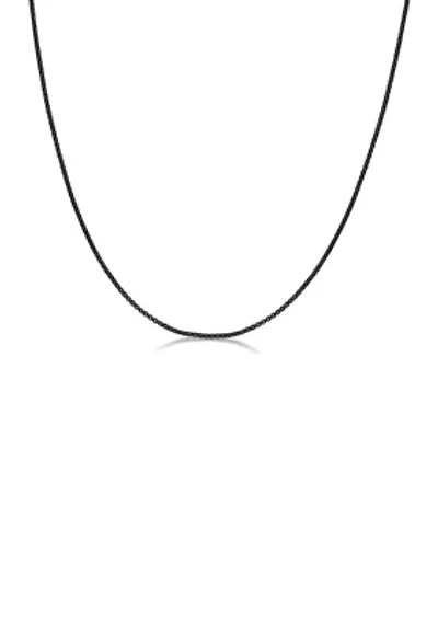 Stainless Steel Millimeter Round Box Chain Necklace with Black Ion Plating