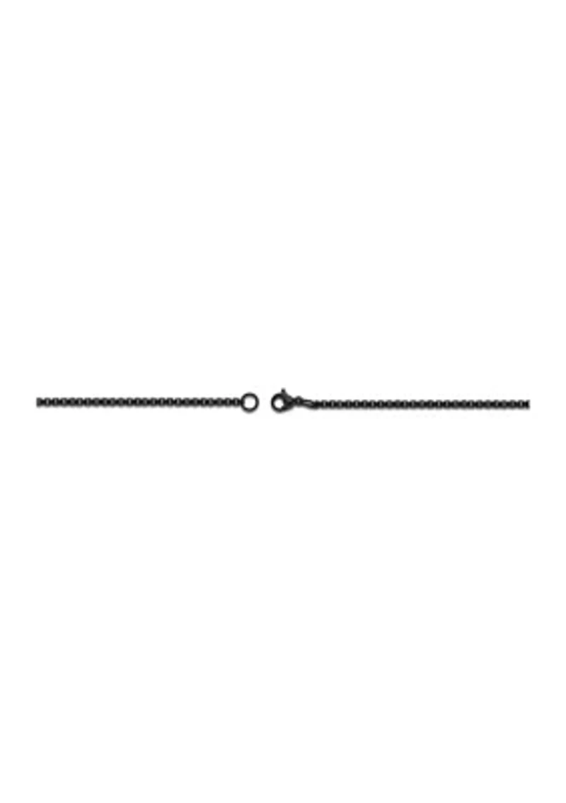 Stainless Steel Millimeter Round Box Chain Necklace with Black Ion Plating