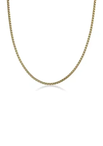 Stainless Steel 2 Millimeter Round Box Chain Necklace with Gold Tone Ion Plating