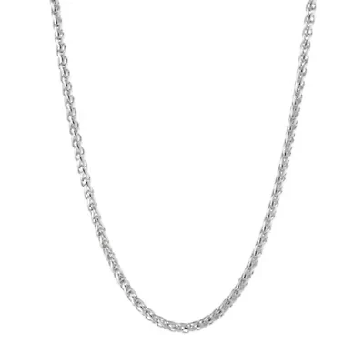 Stainless Steel 3MM Wheat Chain Necklace, 18” Length