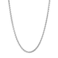 Stainless Steel 3MM Wheat Chain Necklace, 18” Length