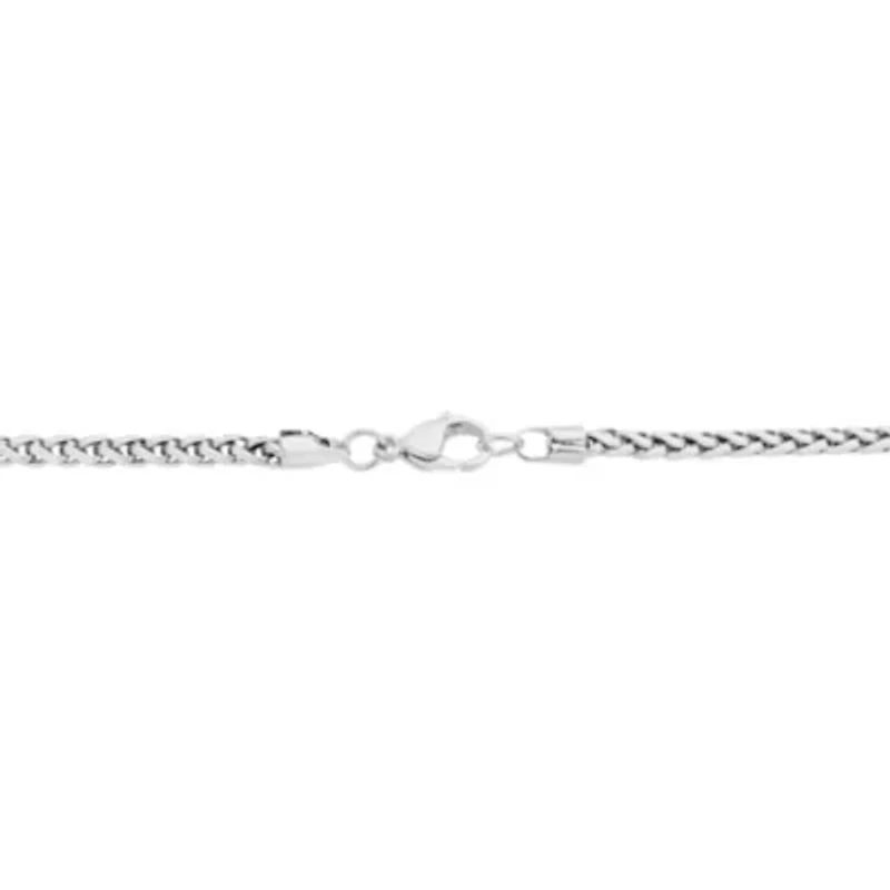 Stainless Steel 3MM Wheat Chain Necklace, 18” Length