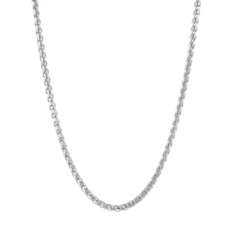 Stainless Steel 3MM Wheat Chain Necklace, 18” Length