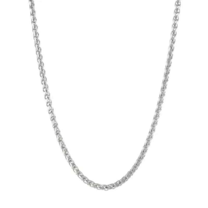 Stainless Steel 3MM Wheat Chain Necklace, 30" Length