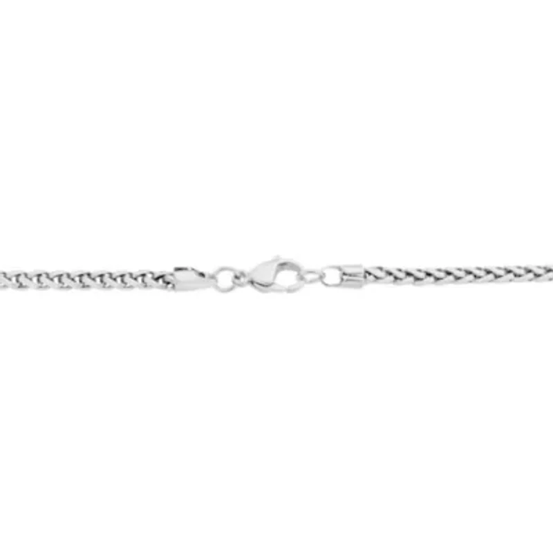 Stainless Steel 3MM Wheat Chain Necklace, 30" Length
