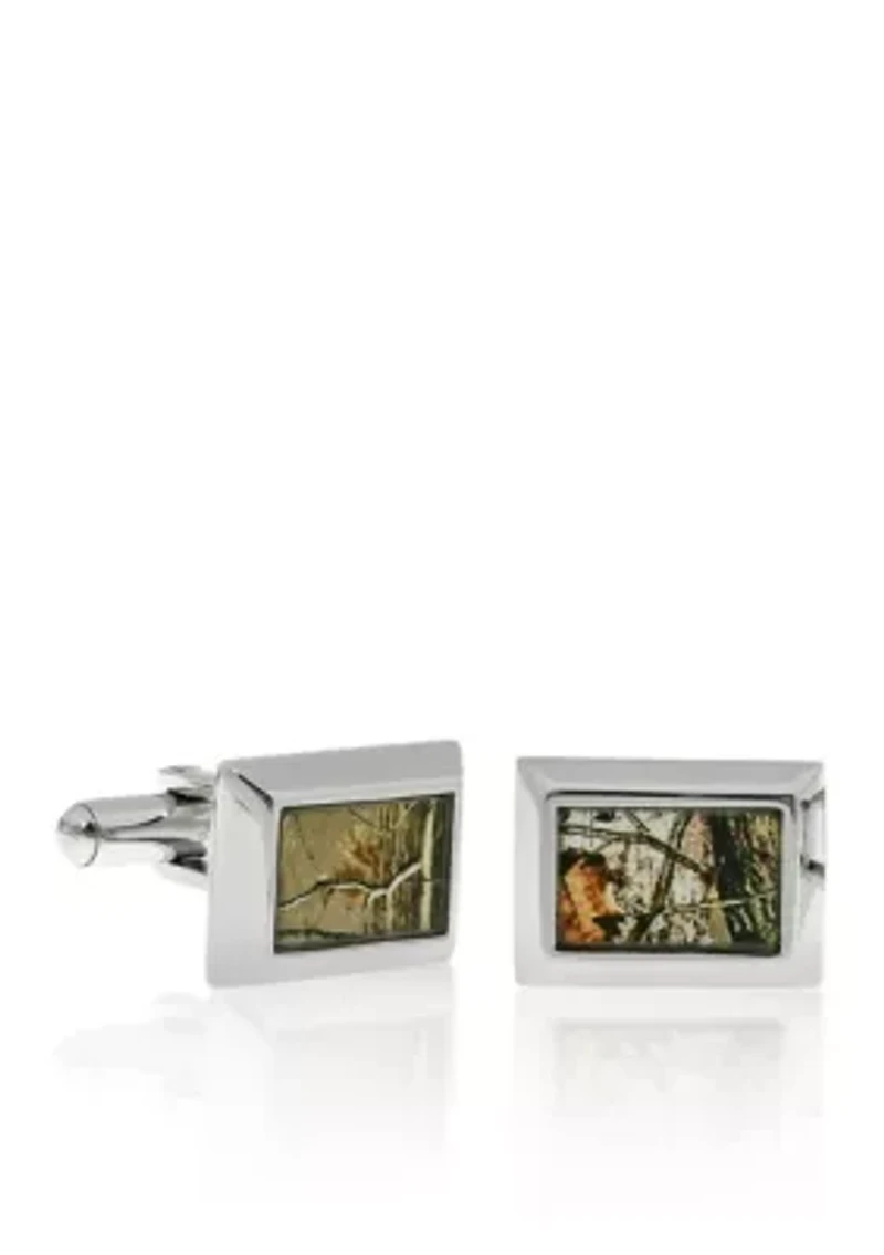 Men's Stainless Steel Camouflage Cufflinks