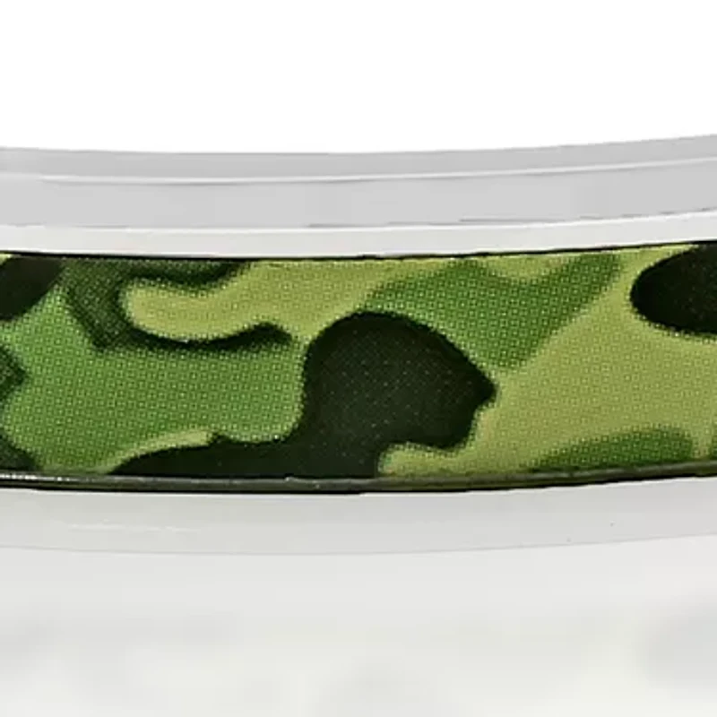 Men's Stainless Steel Green Camouflage Bangle