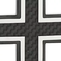 Men's Stainless Steel Black Carbon Fiber Cross Pendant