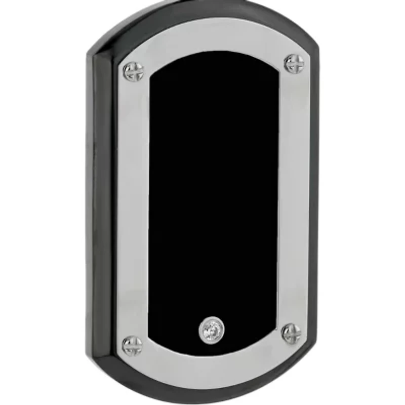 Men's Stainless Steel Black Resin and Cubic Zirconia Dog Tag Pendant