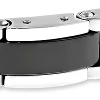 Men's Stainless Steel Bracelet with Ceramic and Lock Extender