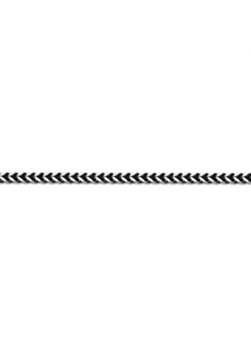 Stinless Steel 5MM Wheat Chain Necklace with Antique Finish, 30" Length