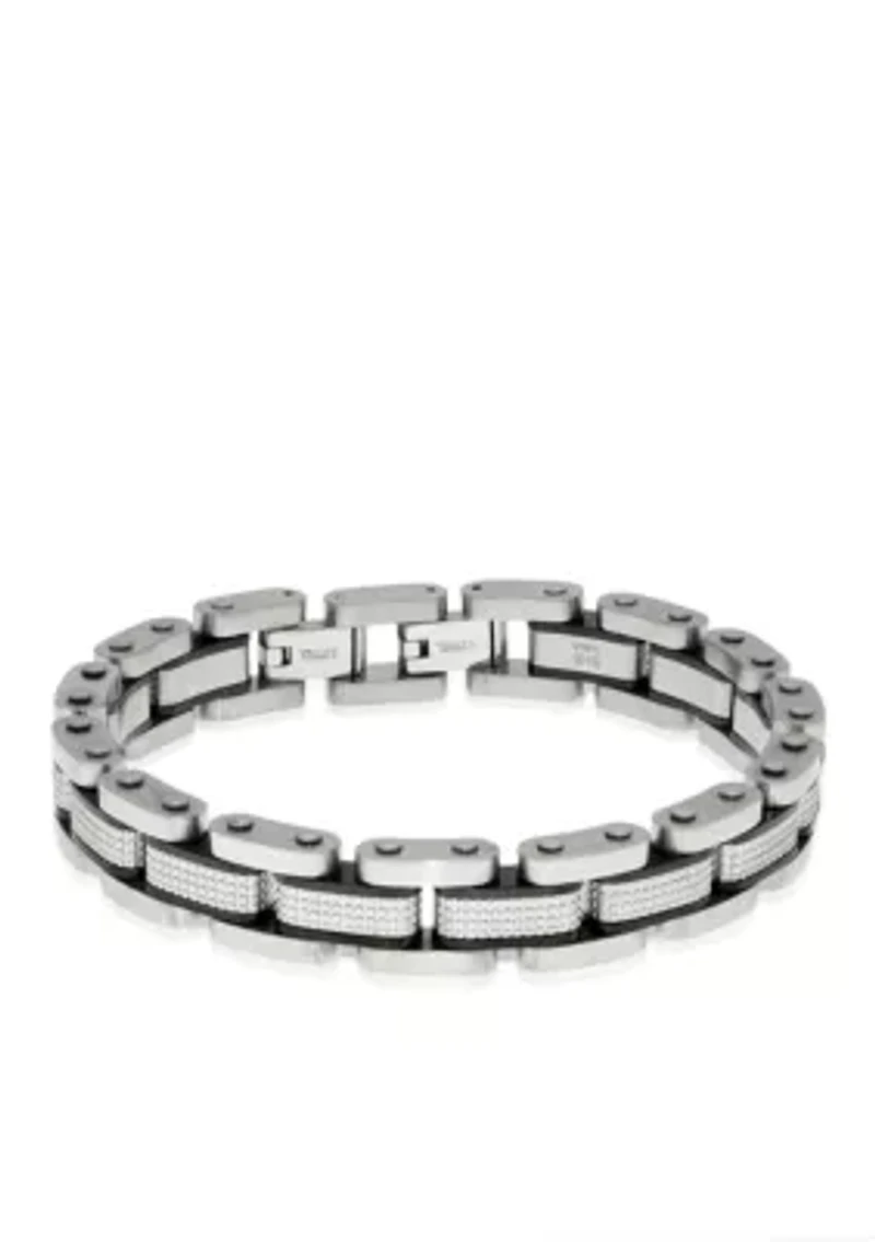 Men's Stainless Steel Textured Bracelet