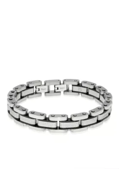 Men's Stainless Steel Textured Bracelet