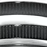 Men's Stainless Steel Ring with Black Ion Plating and Ribbed Texture