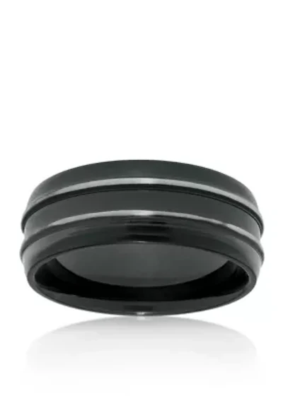 Men's Stainless Steel Black Ion Plated Ring