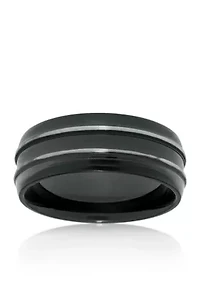 Men's Stainless Steel Black Ion Plated Ring