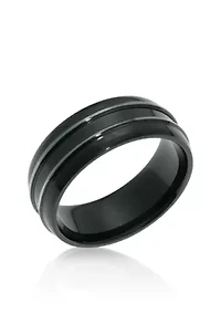 Men's Stainless Steel Black Ion Plated Ring