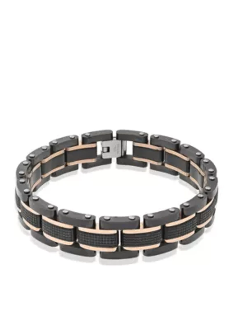 Men's Stainless Steel Textured Bracelet