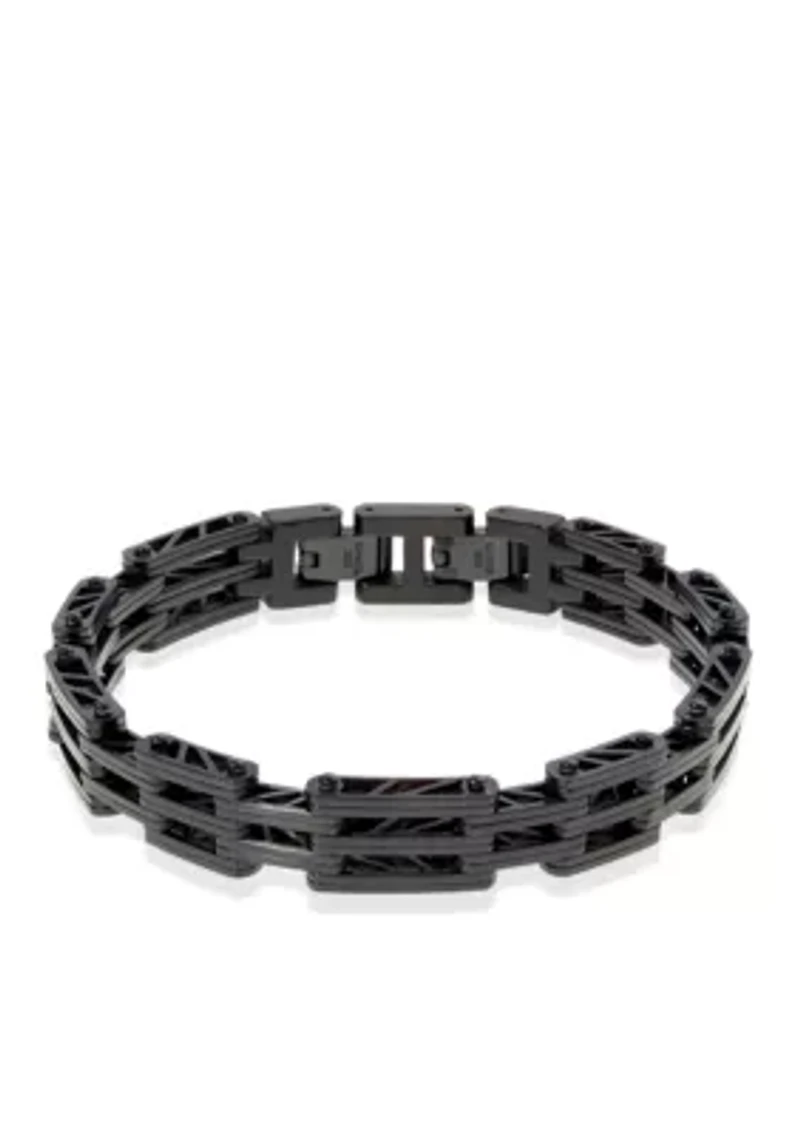 Men's Stainless Steel Bridge Link Bracelet