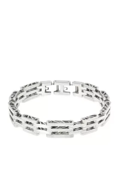 Men's Stainless Steel Bridge Link Bracelet