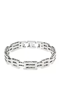 Men's Stainless Steel Bridge Link Bracelet