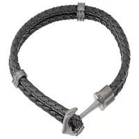 Stainless Steel and Leather Anchor Bracelet