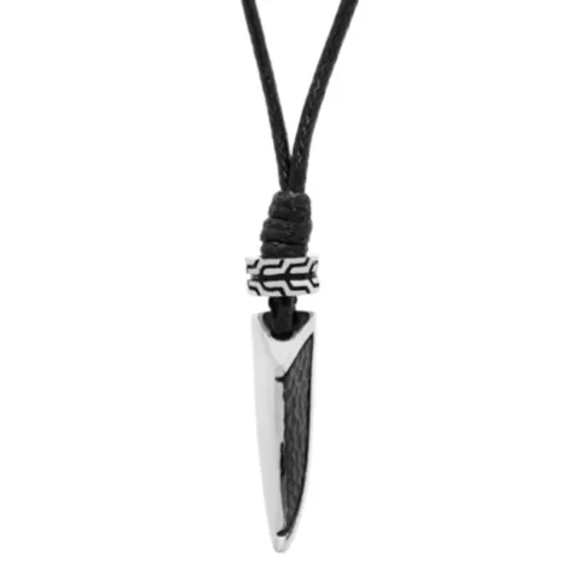 Stainless Steel Two Tone Sword Pendant Necklace