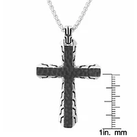 Stainless Steel Two Tone Cross Pendant Necklace