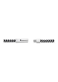 Stainless Steel 4 Millimeter Foxtail Chain Necklace with Push Lock, 22 Inch