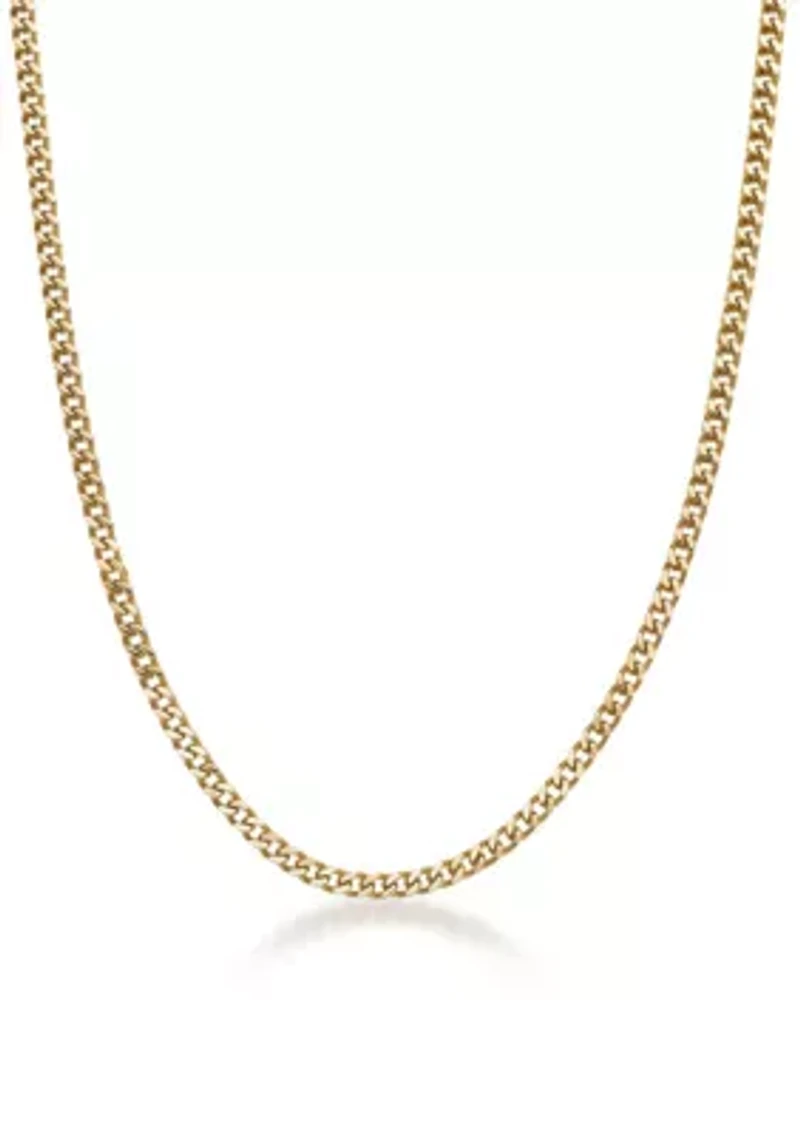 Stainless Steel 4MM Foxtail Chain Necklace with Goldtone Ion Plating and Push Lock, 30"