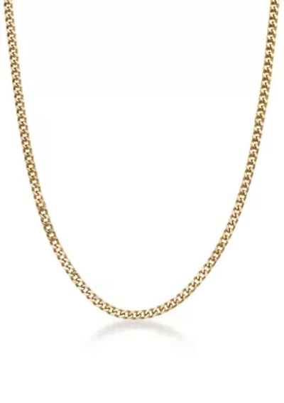 Stainless Steel 4MM Foxtail Chain Necklace with Goldtone Ion Plating and Push Lock, 30"