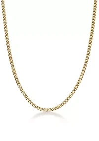 Stainless Steel 4MM Foxtail Chain Necklace with Goldtone Ion Plating and Push Lock, 30"