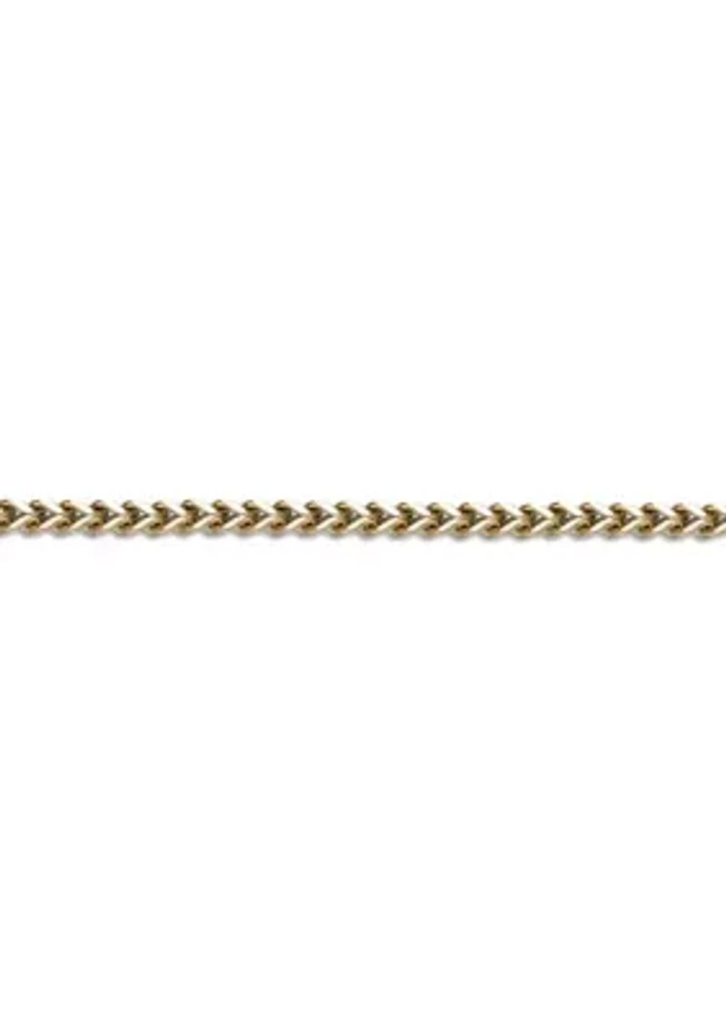 Stainless Steel 4MM Foxtail Chain Necklace with Goldtone Ion Plating and Push Lock, 30"