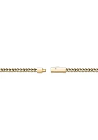 Stainless Steel 4MM Foxtail Chain Necklace with Goldtone Ion Plating and Push Lock, 30"