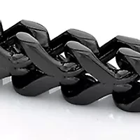 Stainless Steel 4 Millimeter Foxtail Chain Bracelet with Black Ion Plating and Push Lock, 9 Inch