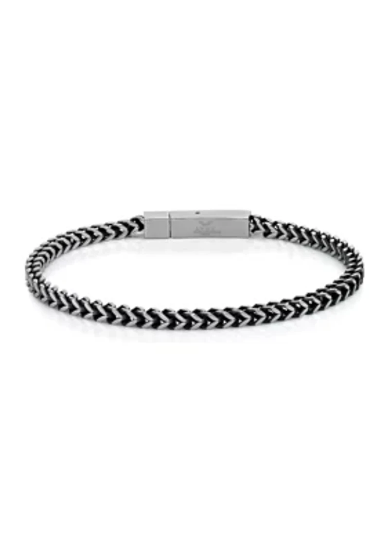 Stainless Steel 4 Millimeter Foxtail Chain Bracelet with Push Lock, 9 Inch
