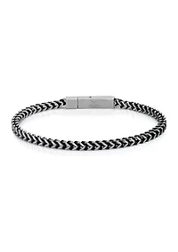 Stainless Steel 4 Millimeter Foxtail Chain Bracelet with Push Lock, 9 Inch