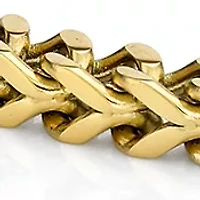 Stainless Steel 4 Millimeter Foxtail Chain Bracelet with Gold Tone Ion Plating and Push Lock, 9 Inch