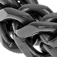 Stainless Steel Millimeter Foxtail Chain Bracelet with Black Ion Plating and Push Lock