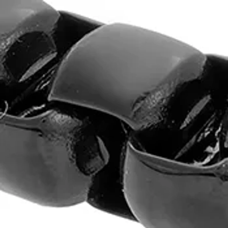 Stainless Steel 7 Millimeter Round Box Chain Bracelet with Black Ion Plating and Push Lock, 9 Inch