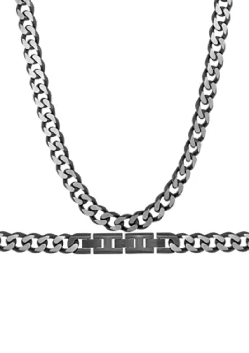 Stainless Steel Curb Chain Necklace