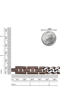 Stainless Steel 11MM Curb Chain Necklace with Chocolate IP, 22" Length