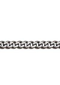 Stainless Steel 11MM Curb Chain Necklace with 
Chocolate IP, 24" Length